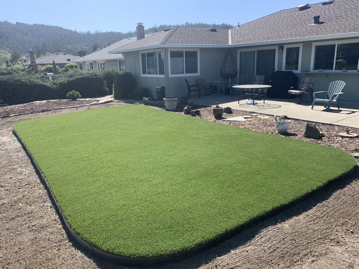 Artificial lawn, landscaping project in progress by Guys Yard Design in Sonoma, CA