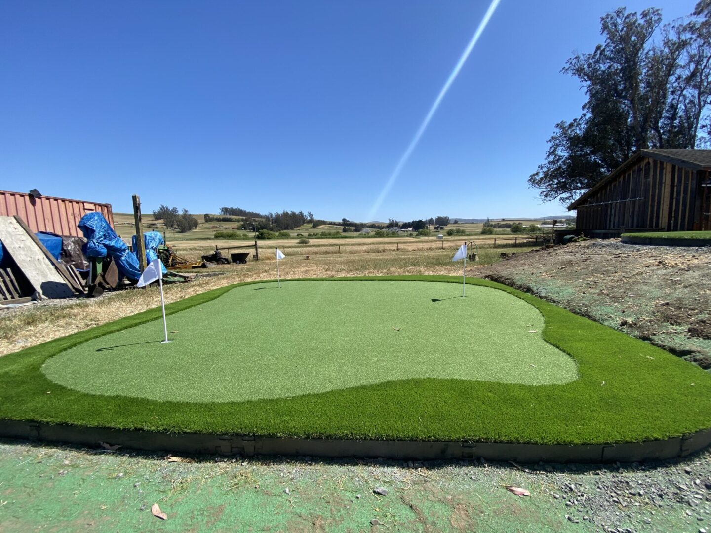 Putting artificial grass for recreational course, landscaping by Guys Yard Design in Sonoma, CA