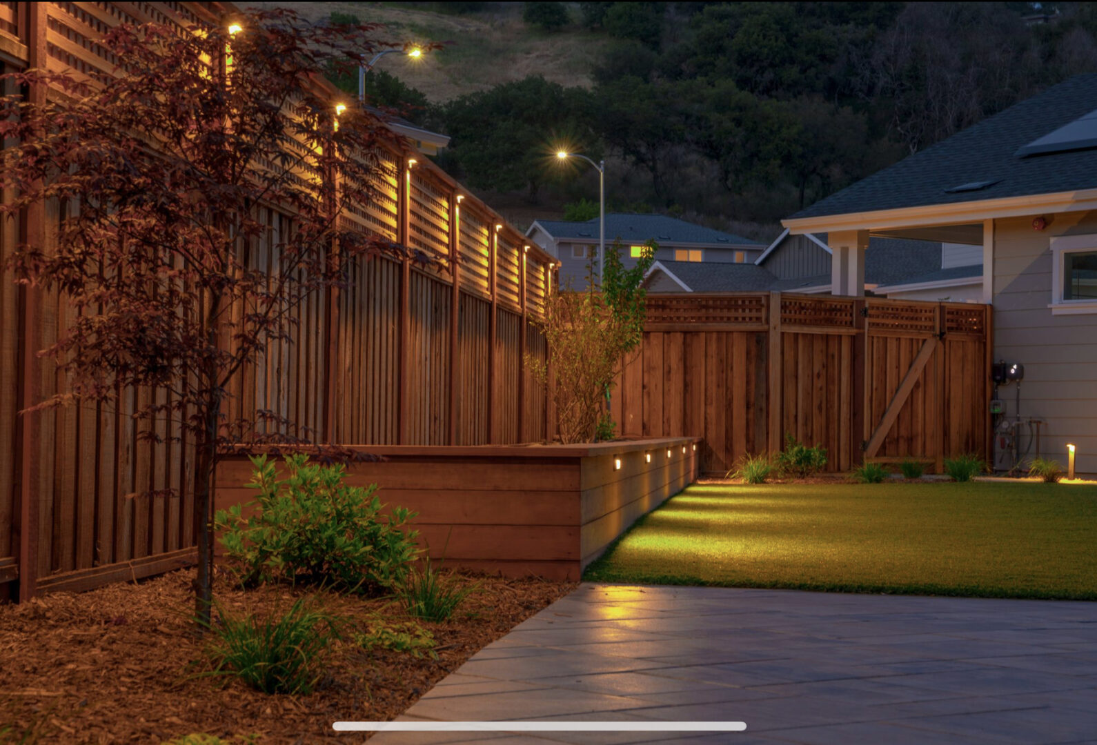 Tiles, pebbles, path lights, landscaping by Guys Yard Design in Sonoma, CA